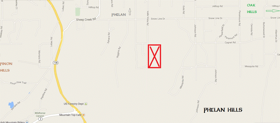 Map shows CRC possible location in Phelan Hills near Cygnet Road.